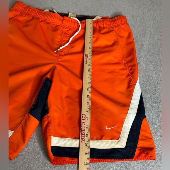 Men's VTG Nike Y2K Lined Swim Trunks Size XL/XXL Orange Blue Spellout Swoosh - Picture 5 of 16